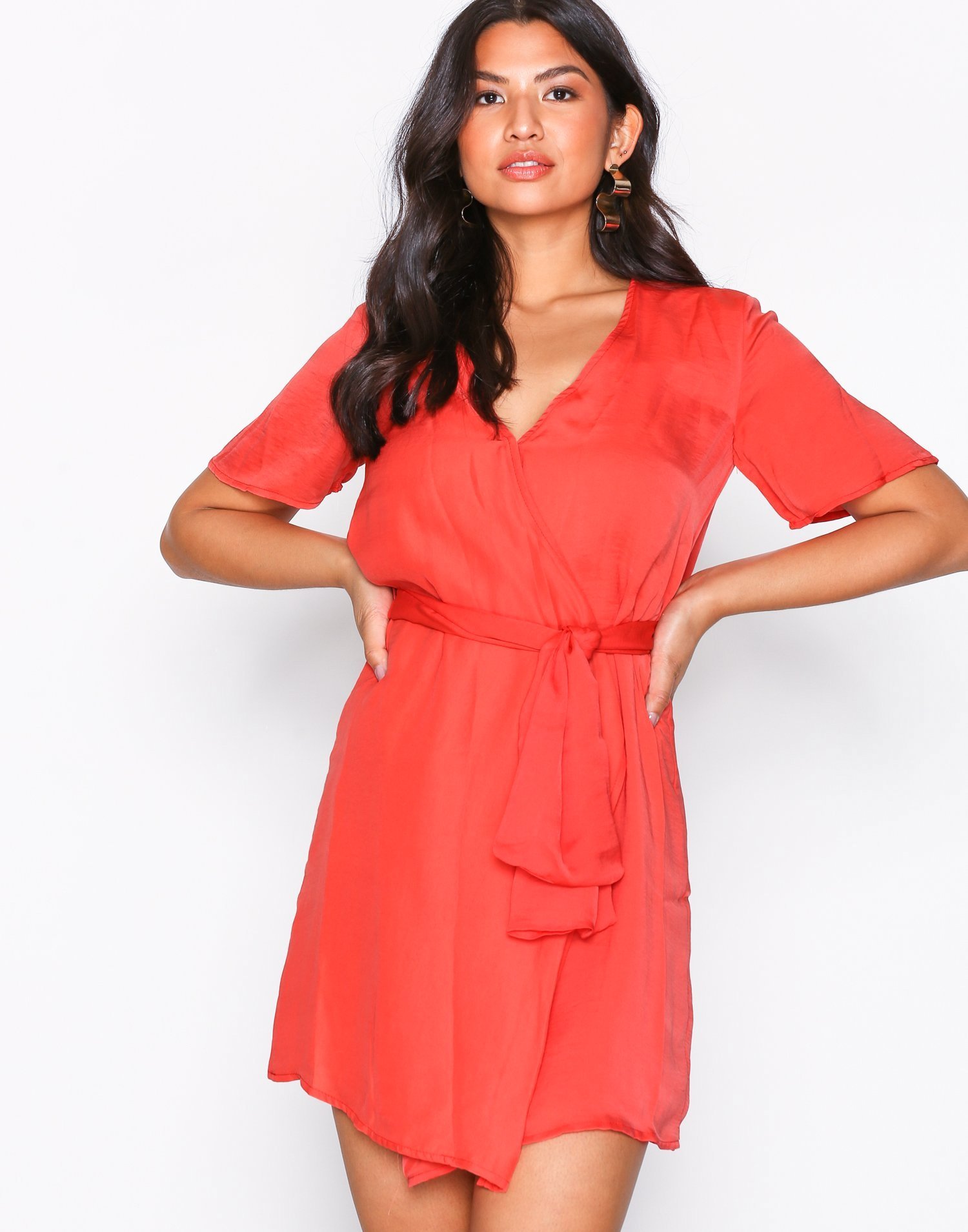 Short Sleeve Wrap Dress