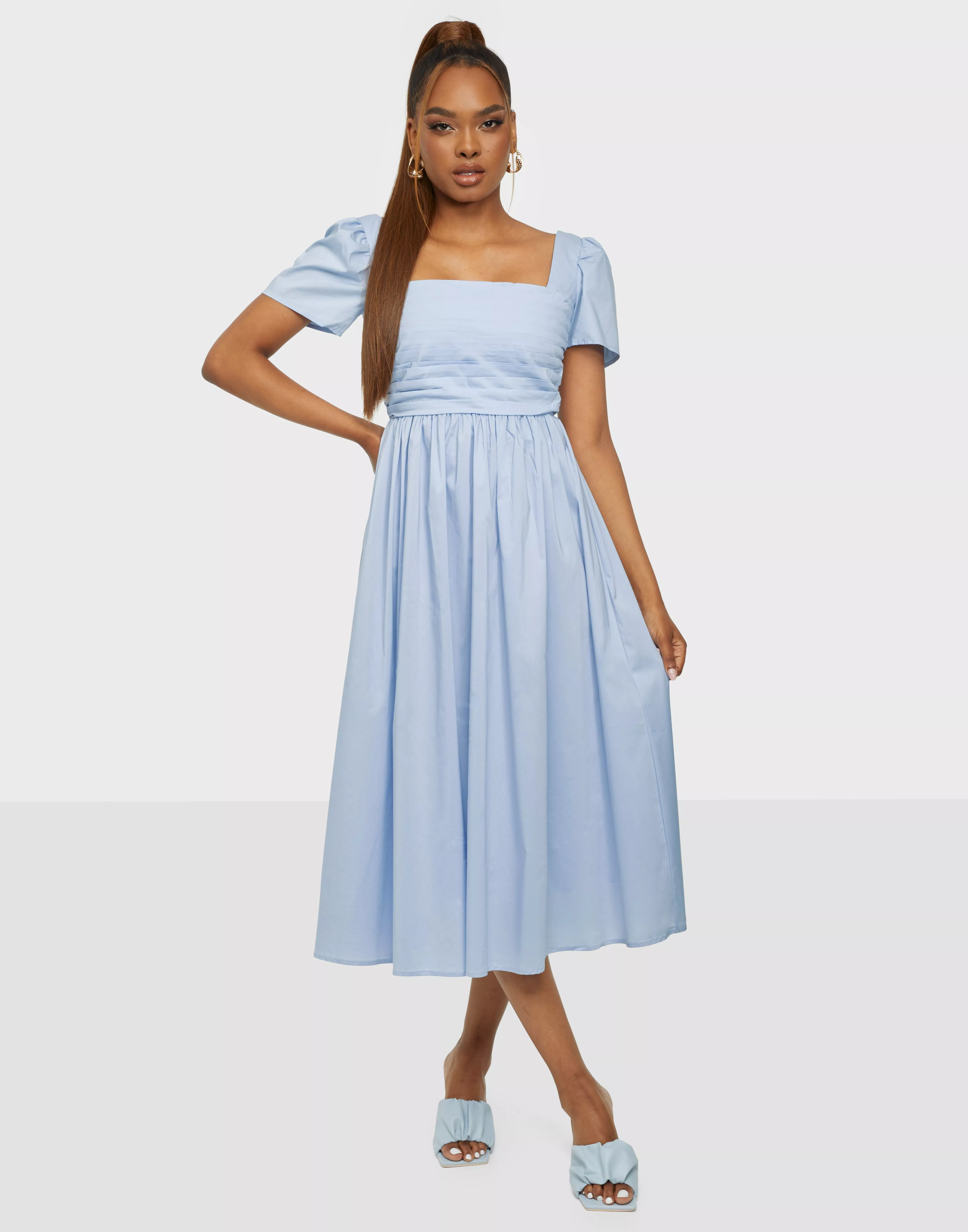 Square-Neck Midi Dress