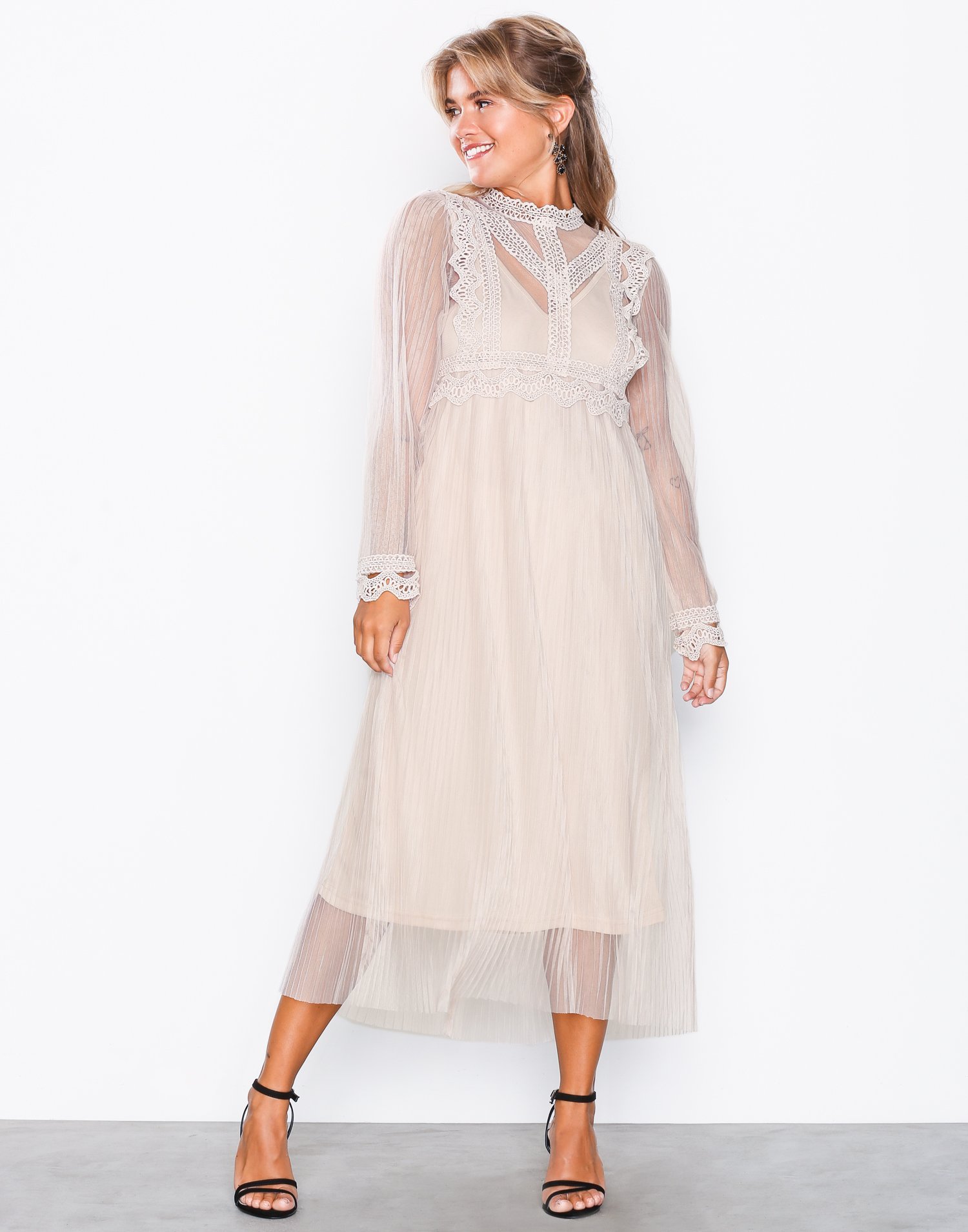 Long Sleeve Mesh Dress