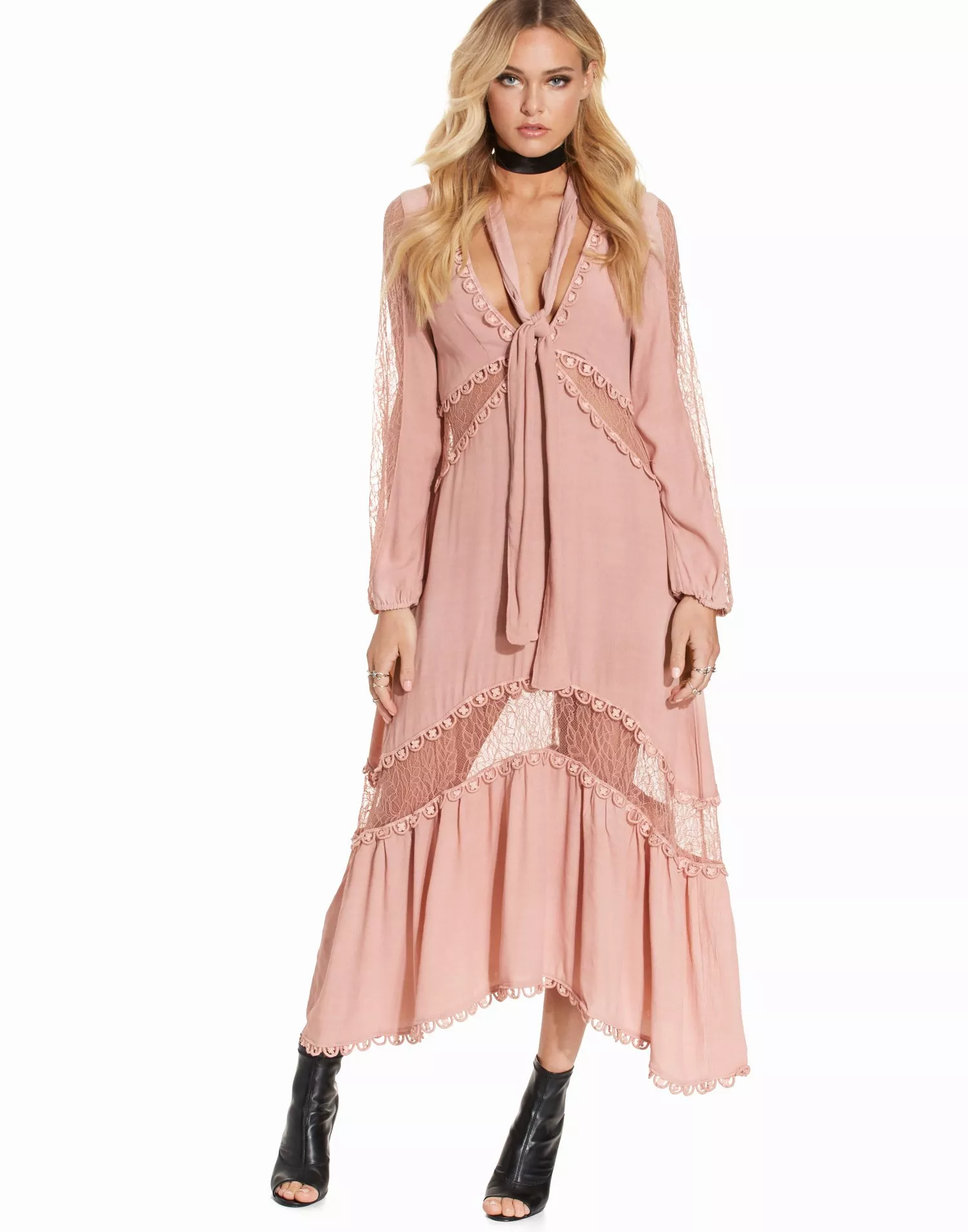 Buy For Love u0026 Lemons Lilou Midi Dress - Dusty Pink | Nelly.com
