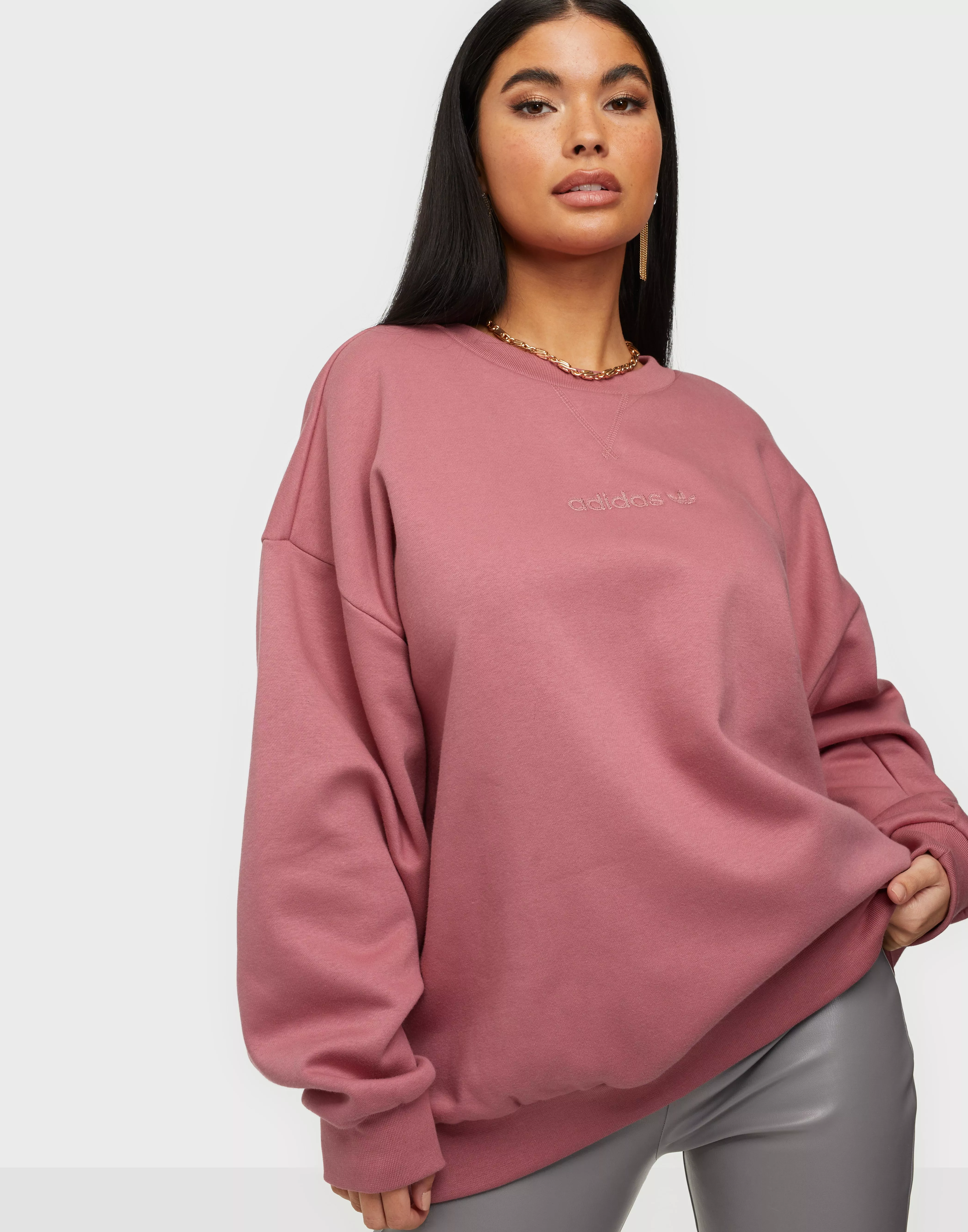 Adidas oversized sales sweatshirt pink