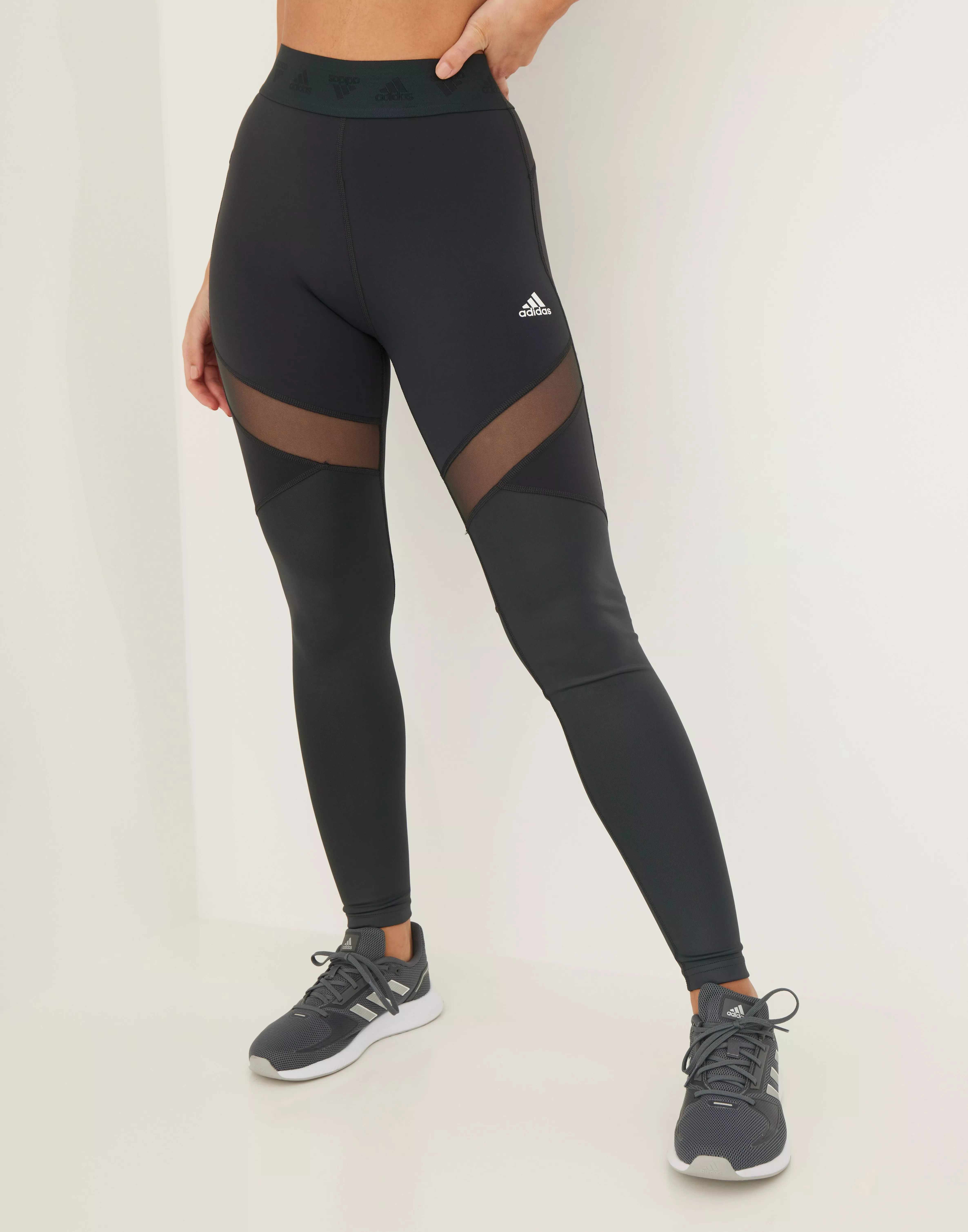 Adidas 3 Stripe Mesh Leggings Black