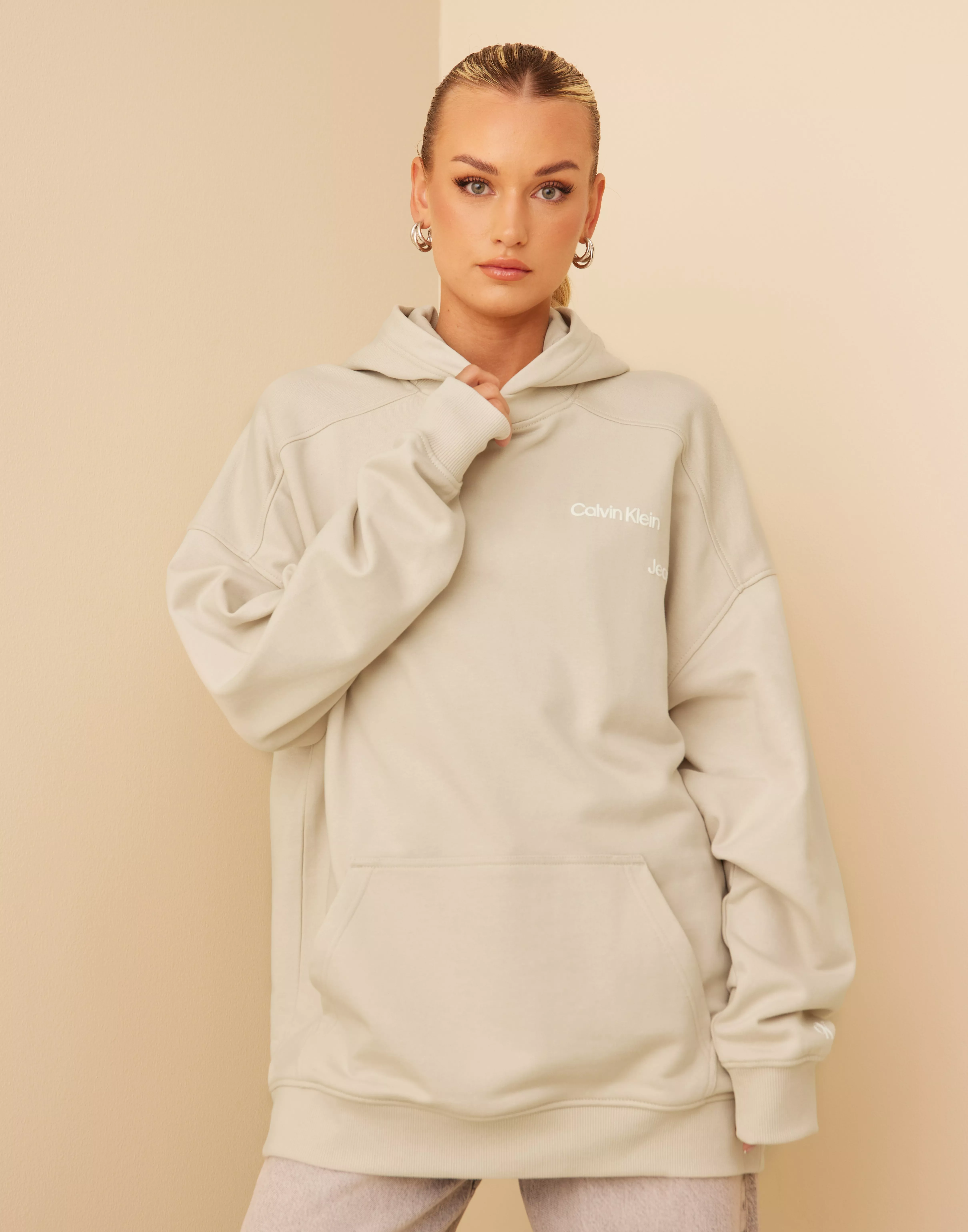 Calvin klein shop hoodie beige