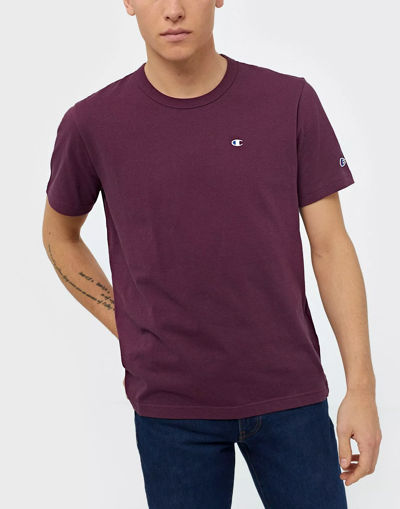 Champion t hotsell shirt burgundy