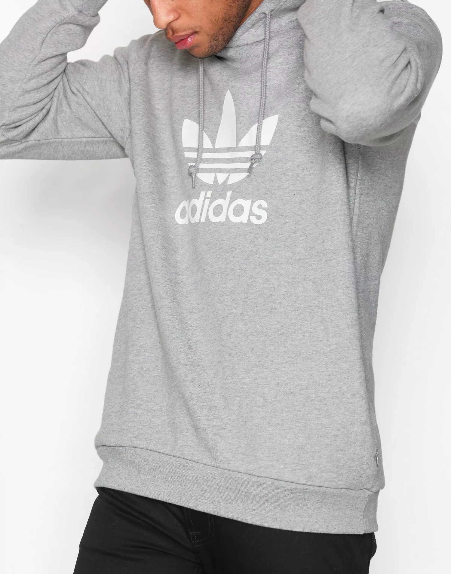 Adidas originals trefoil outlet hoodie grey