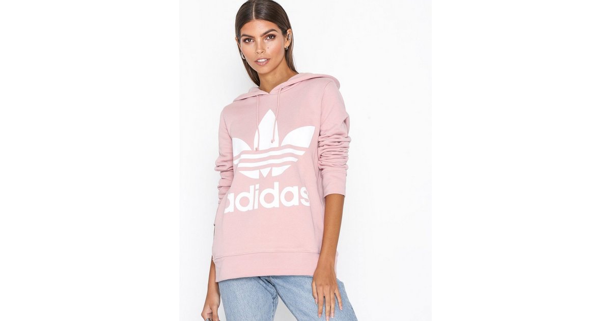 Adidas pink clearance trefoil hoodie women's