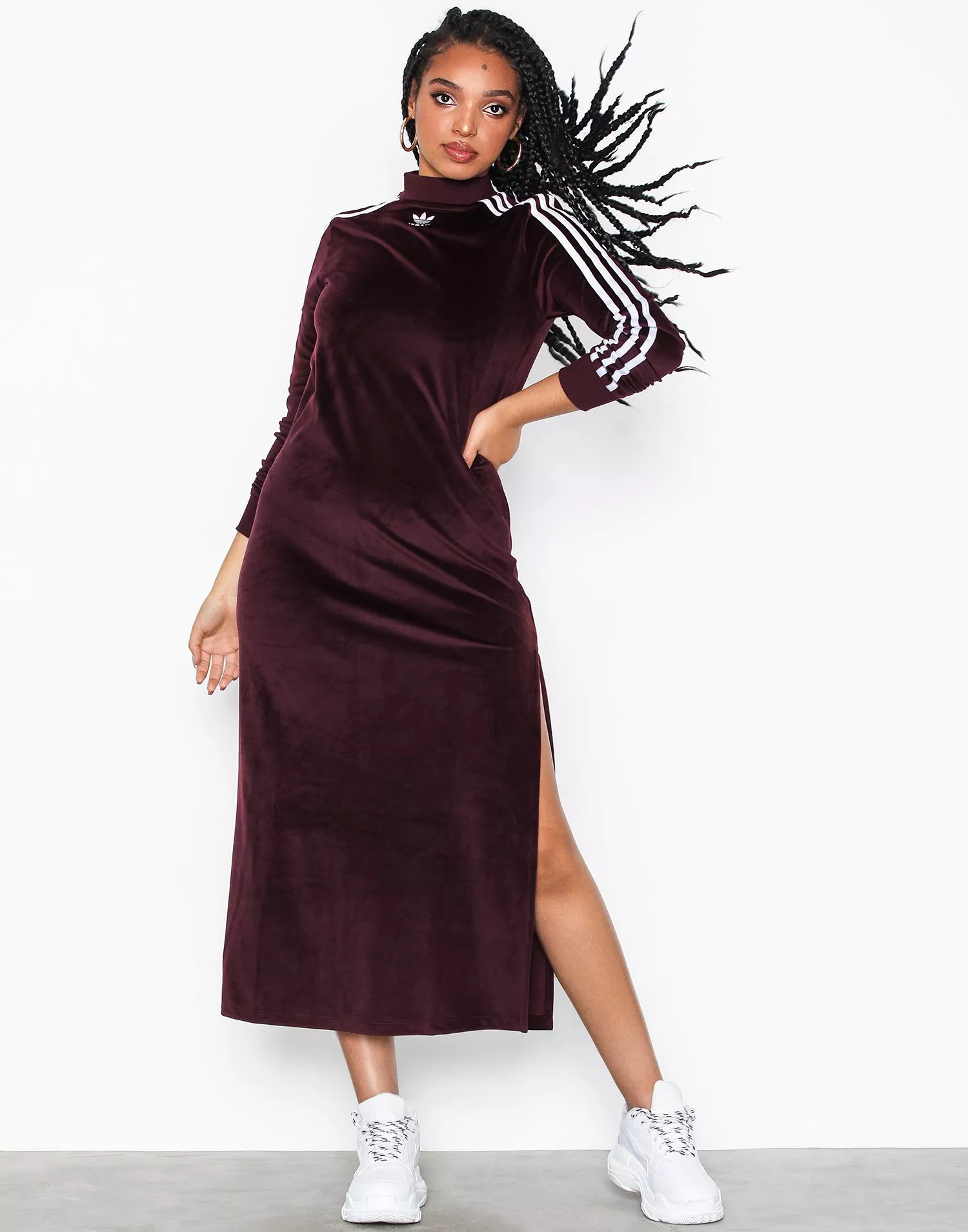 Adidas trefoil dress maroon hotsell