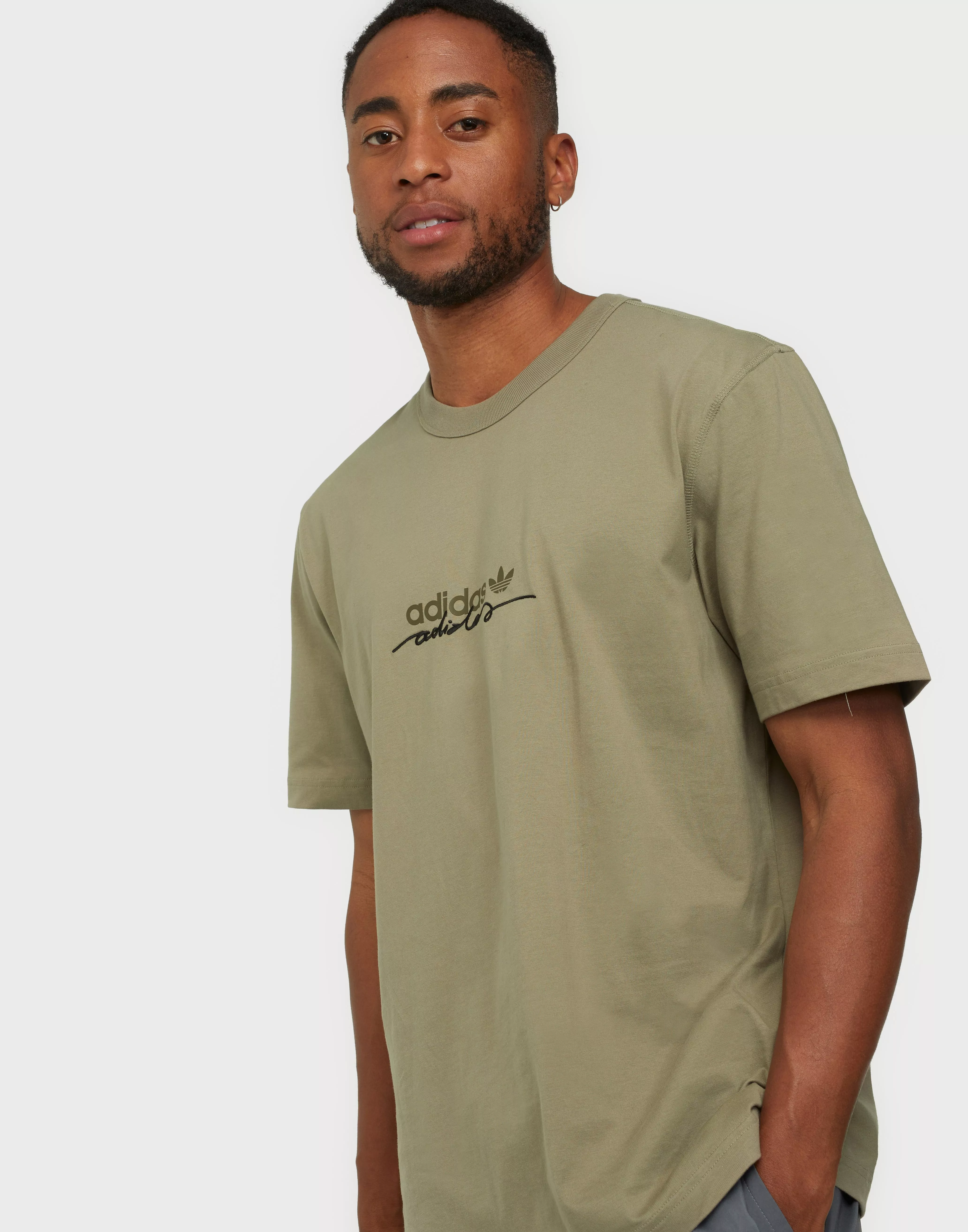 Adidas originals khaki t shirt sale