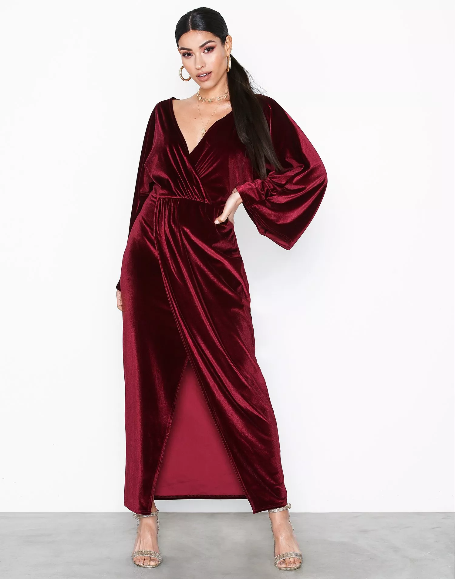 Kimono velvet hot sale dress