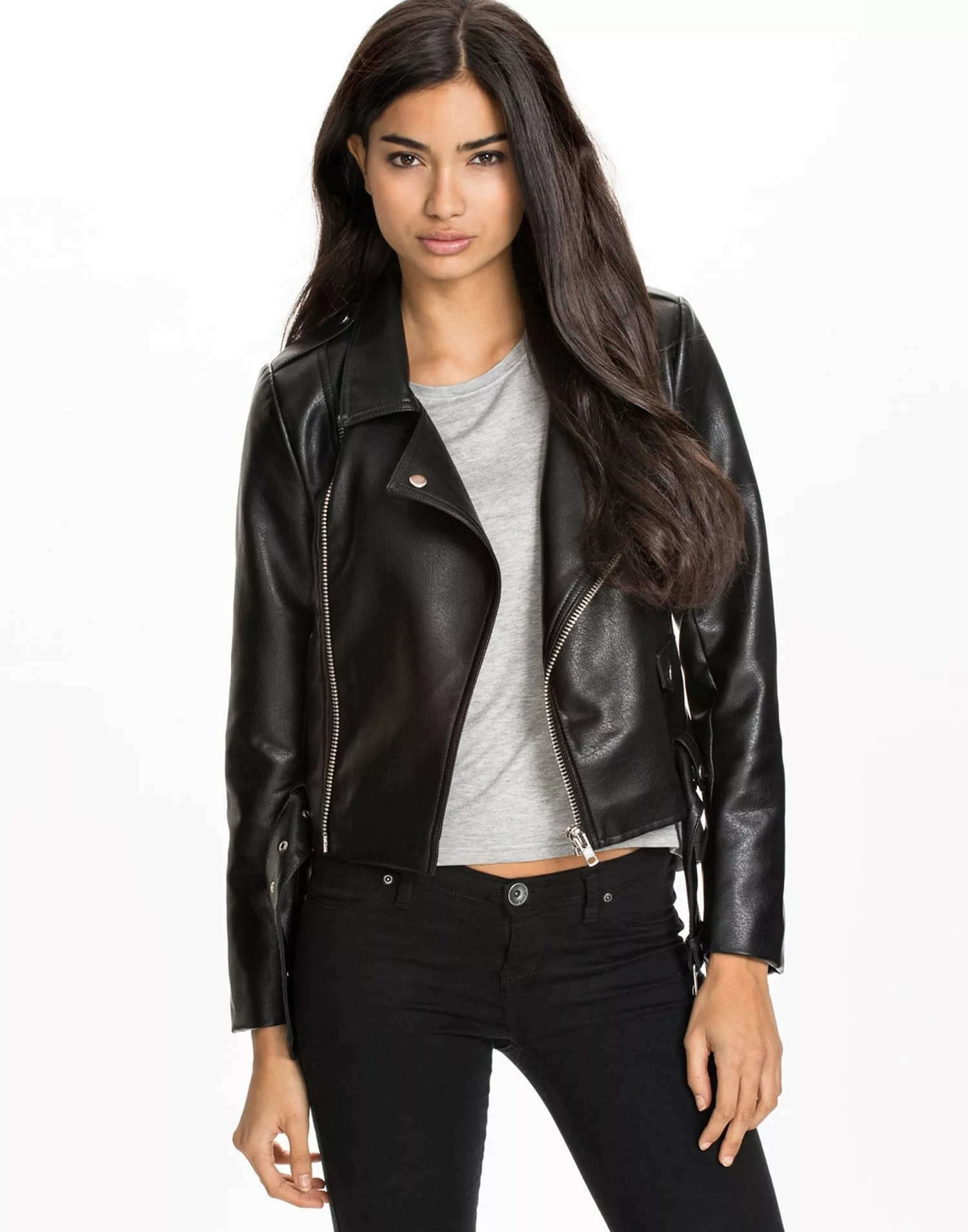 Buy Nelly The Cropped Biker Jacket - Black | Nelly.com