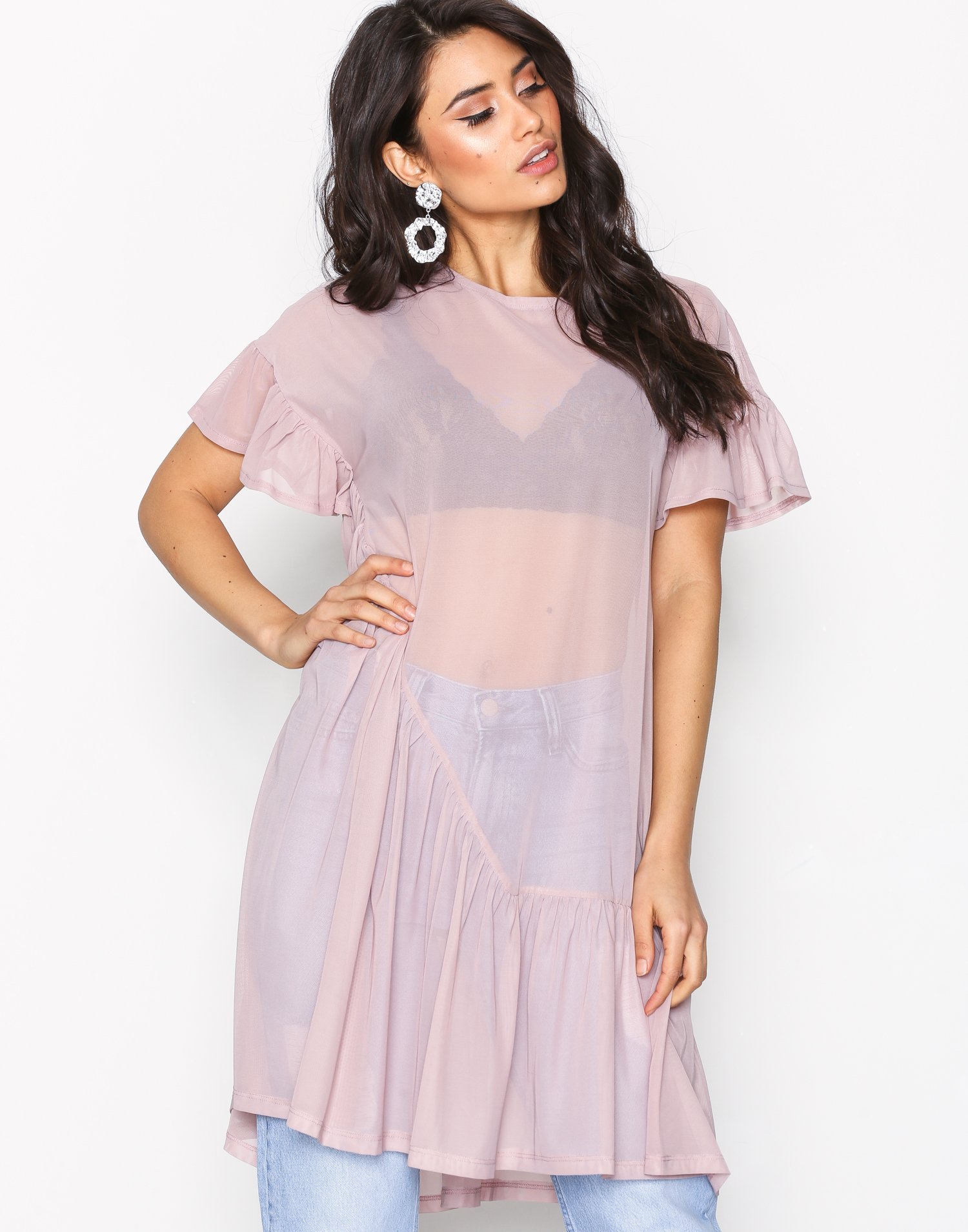 Cute Mesh Flounce Dress