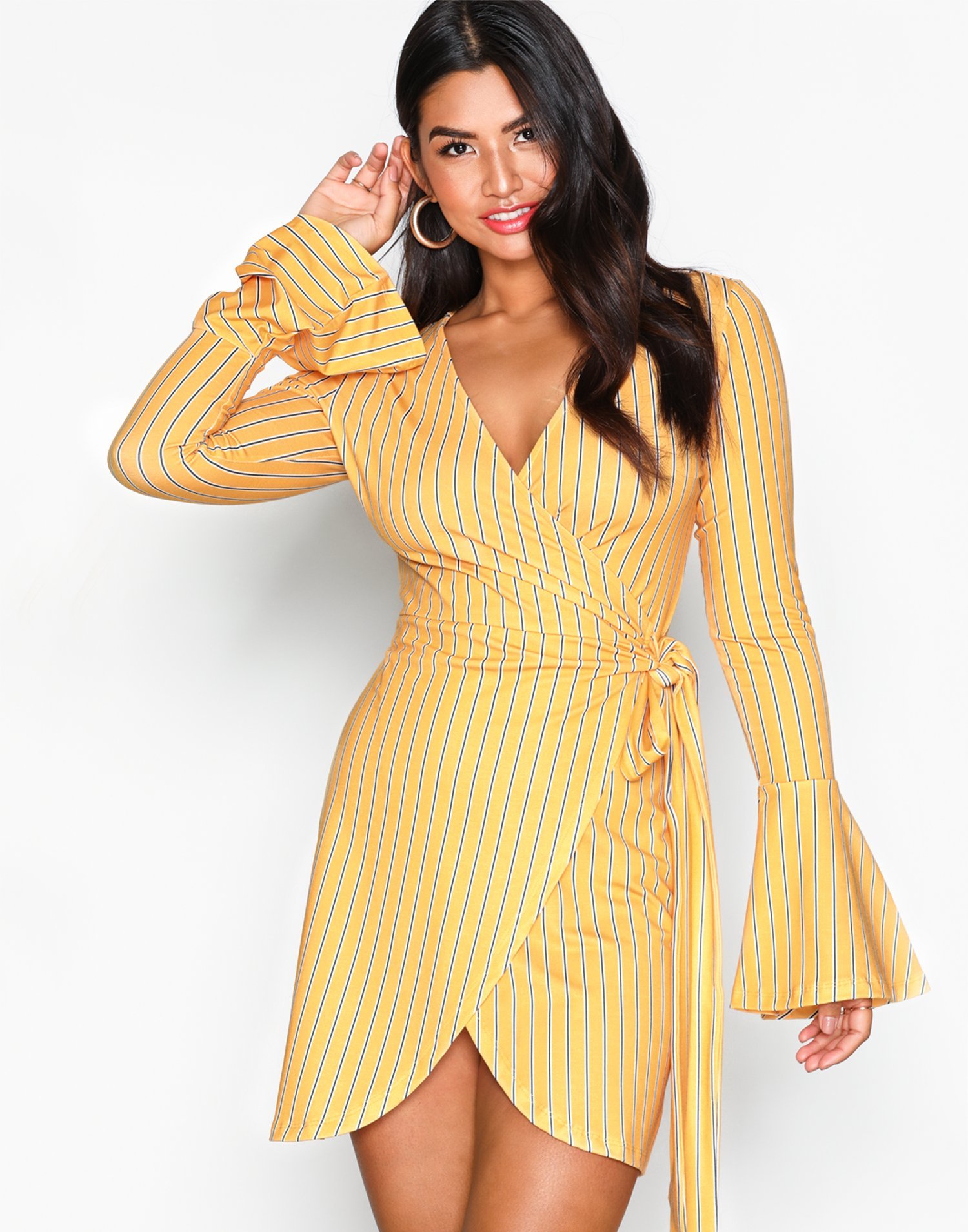 Bell Sleeve Wrap Dress