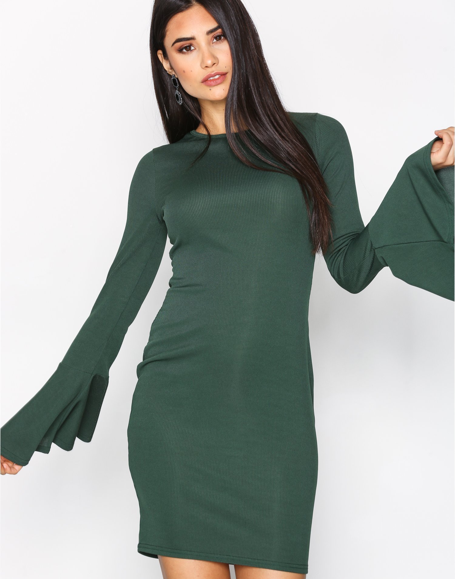 Wide Sleeve Rib Dress