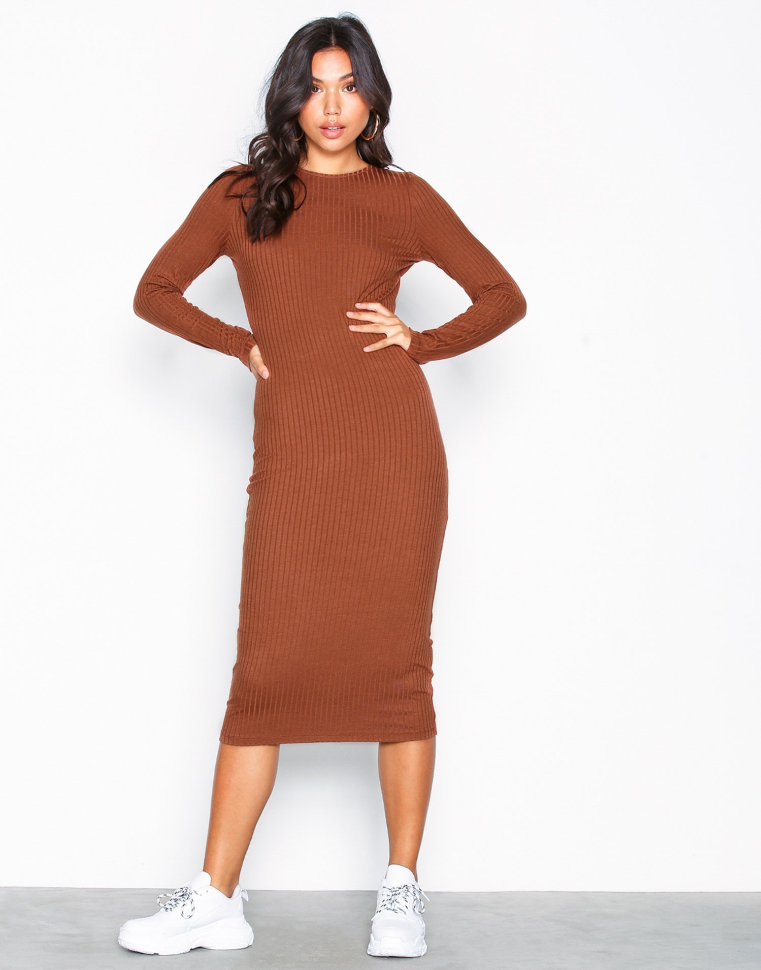 LS Rib Midi Dress