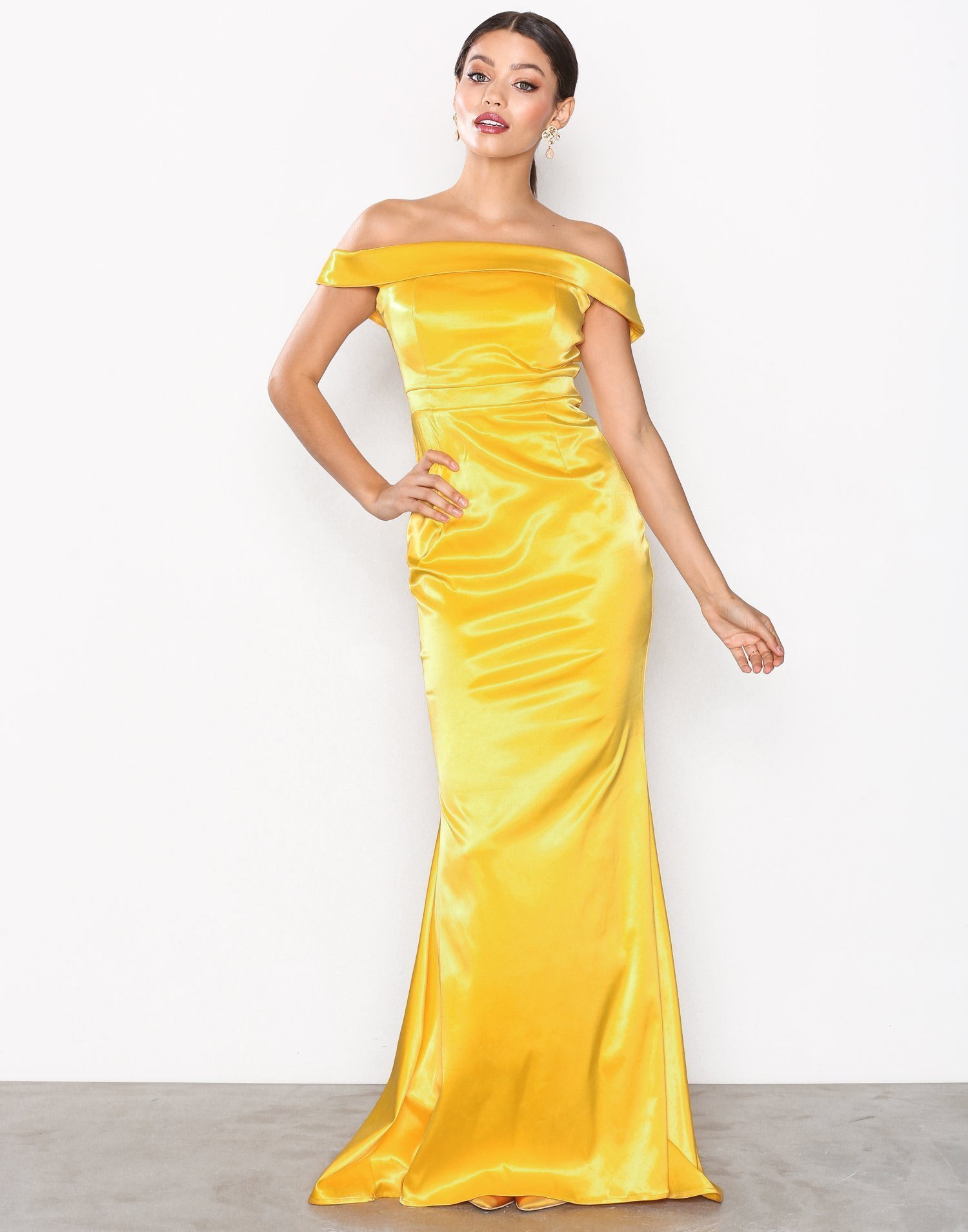 Satin Off Shoulder Gown