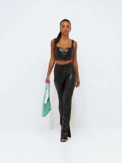 Peck æggelederne Blitz Buy Nelly Leather Look Wire Top - Black | Nelly.com