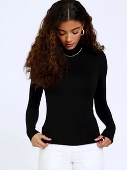 Buy Only ONLSILLE ROLL NECK TOP NOOS JRS Black 