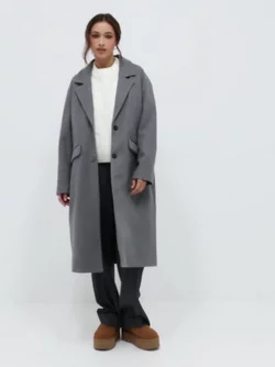 Buy Only PNT Medium Grey - Melange L/S CC Melange ONLMALIA LOOSE COAT